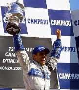 Juan Pablo Montoya won for the first time in Formula One in Monza